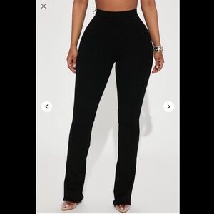 Fashion Nova Women's Black Ribbed Pants